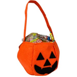 Seau  Bonbons en Feutrine Citrouille - 28 cm