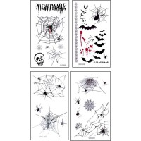 4 Mini Planches Tatouages Halloween  Rigolos et Effrayants !