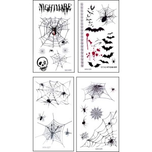 4 Mini Planches Tatouages Halloween  Rigolos et Effrayants !