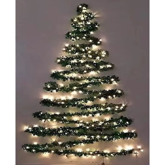 Sapin Mural Guirlande LED - 6 m 