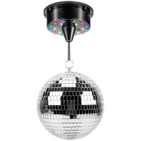 Boule � Facette Moteur Rotatif 18 Leds - 12 cm