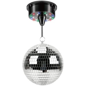 Boule � Facette Moteur Rotatif 18 Leds - 12 cm