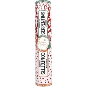 Lanceur Manuel de Confettis/Serpentins Coeurs Rouge - 25 cm