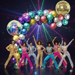 Kit Arche Ballons Disco Métallisés - 40 Ballons. n°1