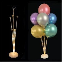 Support 7 Ballons LED Blanc Chaud - 72 cm