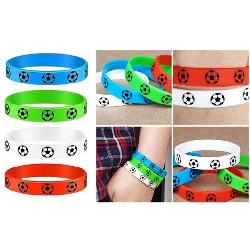 Set de 4 Bracelets Football - En silicone 