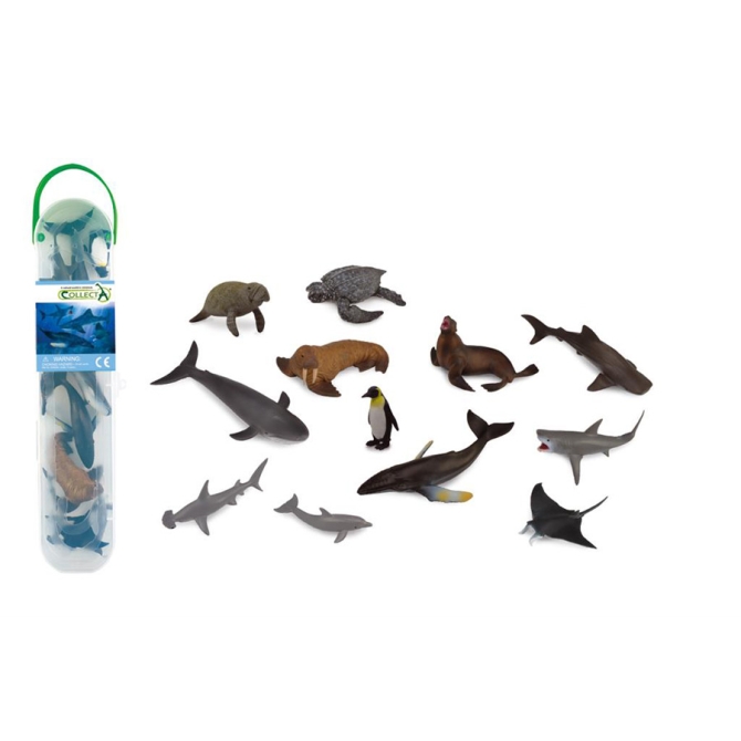 12 Mini Figurines Animaux Marins 