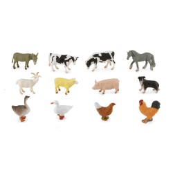 12 Mini Figurines Animaux de la Ferme. n1