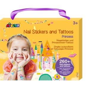 Coffret Tatouages & Autocollants Ongles - Princesse