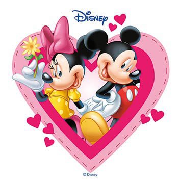 Disque Azyme Mickey & Minnie Coeurs 