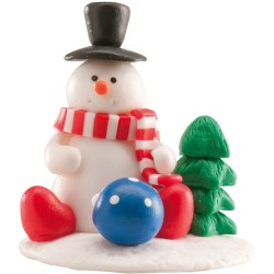 1 Père Noël et 1 Bonhomme de neige sur socle. n°2