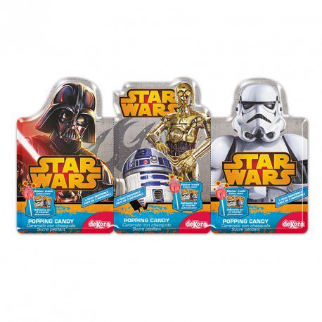 3 Sucettes et poudre ptillante Star Wars  +  sticker 