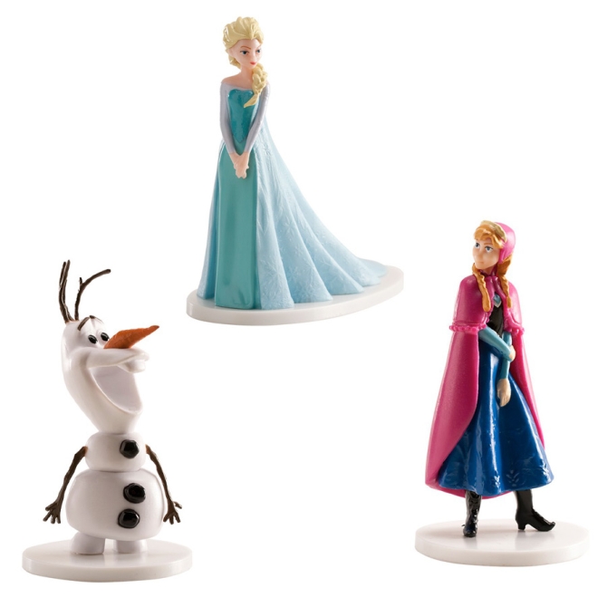 Set Figurines Reine des Neiges,  Elsa,  Anna,  Olaf 
