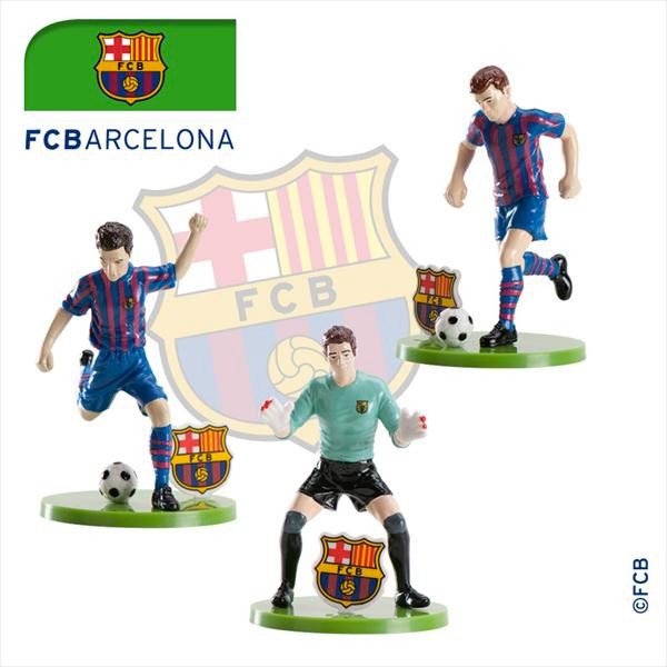 Set 3 Figurines Foot Barca FC Barcelone 