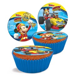 16 Mini Disques Mickey Racer (3, 4 cm) - Sucre. n1