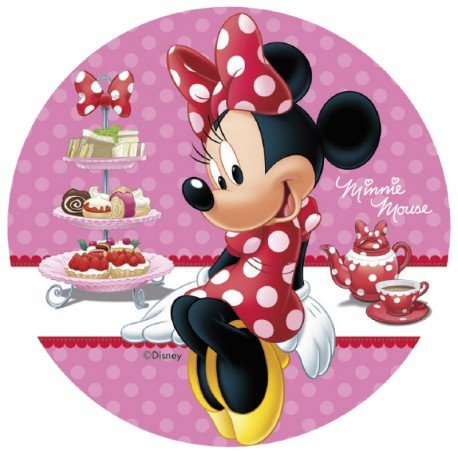 Petit Disque en sucre Minnie Gourmande (16 cm ) 