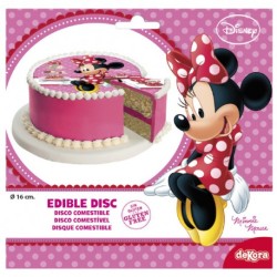 Petit Disque en sucre Minnie Gourmande (16 cm ). n1