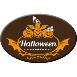 3 Dco Ovales Halloween Fun en Chocolat (5 cm). n1