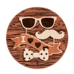 3 Mdaillons Moustache (5 cm) - Chocolat. n1