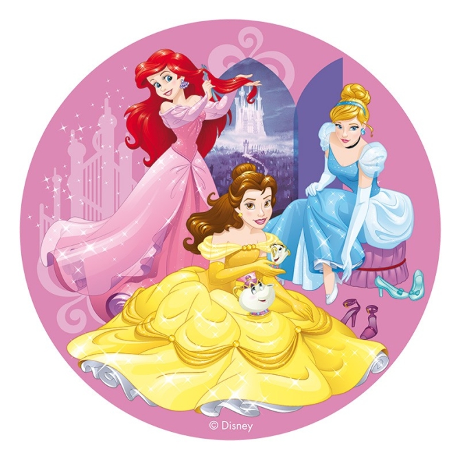Disque en Azyme Princesses Cendrillon / Ariel / Belle (20 cm) 