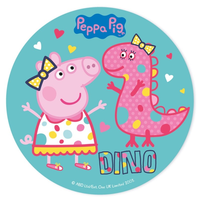 Disque en Sucre Peppa Pig Dino (20 cm) 