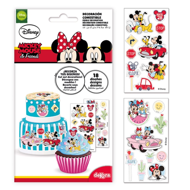 18 Stickers Mickey et Minnie - Comestible 