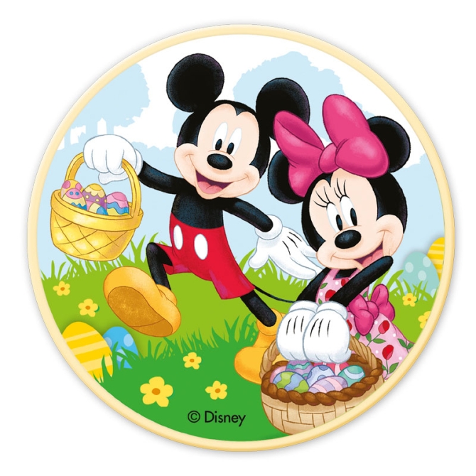Petit Disque Mickey et Minnie (11 cm) - Chocolat blanc 