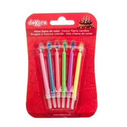 6 Bougies  Flamme Colore. n1