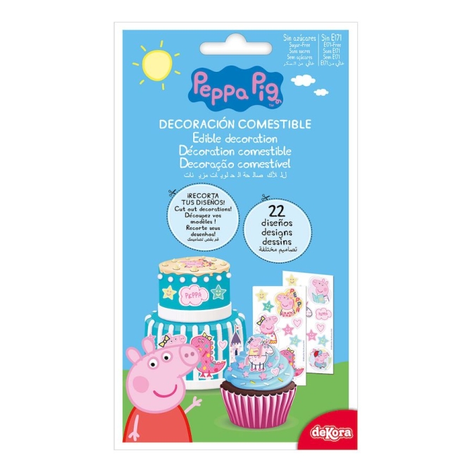 22 Stickers Peppa Pig - Comestible - sans E171 