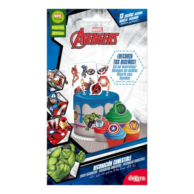 13 Stickers Avengers - Comestible - sans E171 