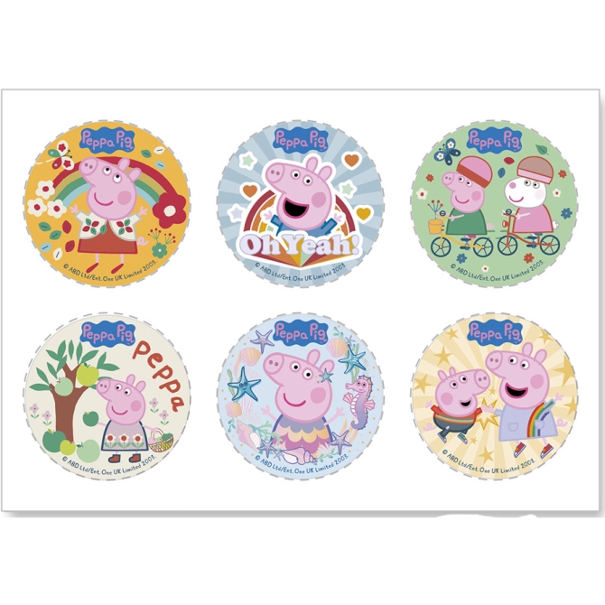 6 Mini Disque Peppa Pig - Azyme 