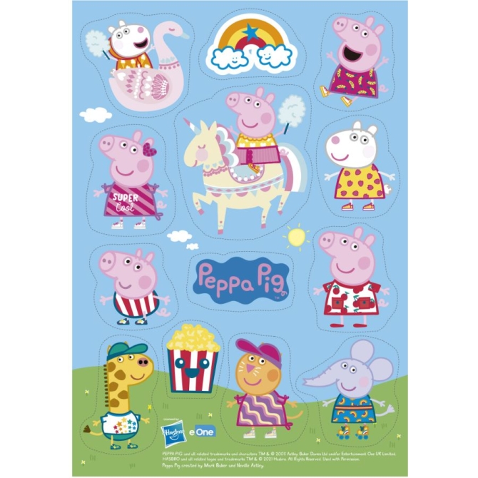 13 Stickers Peppa Pig Comestible 