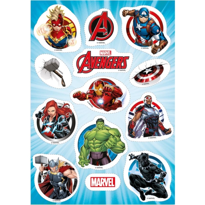 12 Stickers Avengers - Comestible 