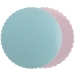 1 Plateau Dentelle Rond Bleu et Rose (30 cm). n1