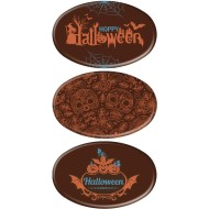2 Plaques Ovale Halloween (5,5 cm)- Chocolat