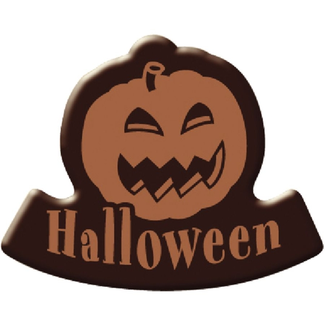 3 Plaques Citrouille Halloween (4, 8 cm) - Chocolat 