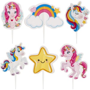 30 Cake Toppers Licorne