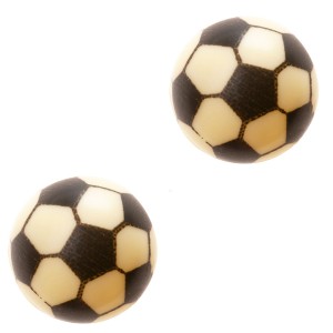 2 Ballons Football 3D ( 3 cm) - Chocolat Blanc