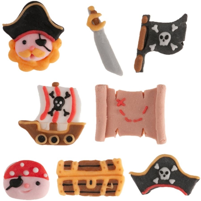 8 Dcors Pirate (2-3, 5 cm) - Sucre 