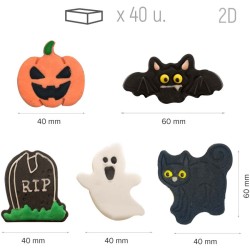 5 Figurines Halloween 2D  Sucre. n1
