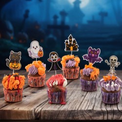 16 Cake Toppers Halloween. n1