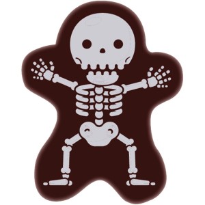 2 Squelettes Halloween (4,6 cm)  Chocolat noir