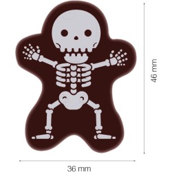 2 Squelettes Halloween (4, 6 cm)  Chocolat noir. n1