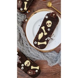 2 Squelettes Halloween (4, 6 cm)  Chocolat noir. n3
