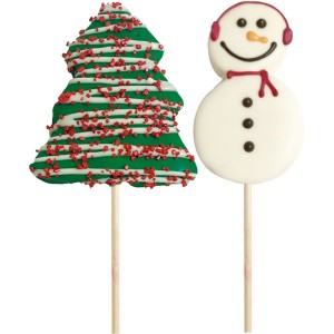 2 Sucettes Marshmallow – Sapin & Bonhomme de Neige