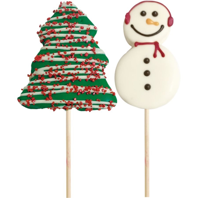 2 Sucettes Marshmallow – Sapin & Bonhomme de Neige