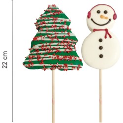2 Sucettes Marshmallow – Sapin & Bonhomme de Neige. n°1