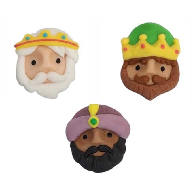 3 Décors Rois Mages 2D – 3, 3 cm – Sucre