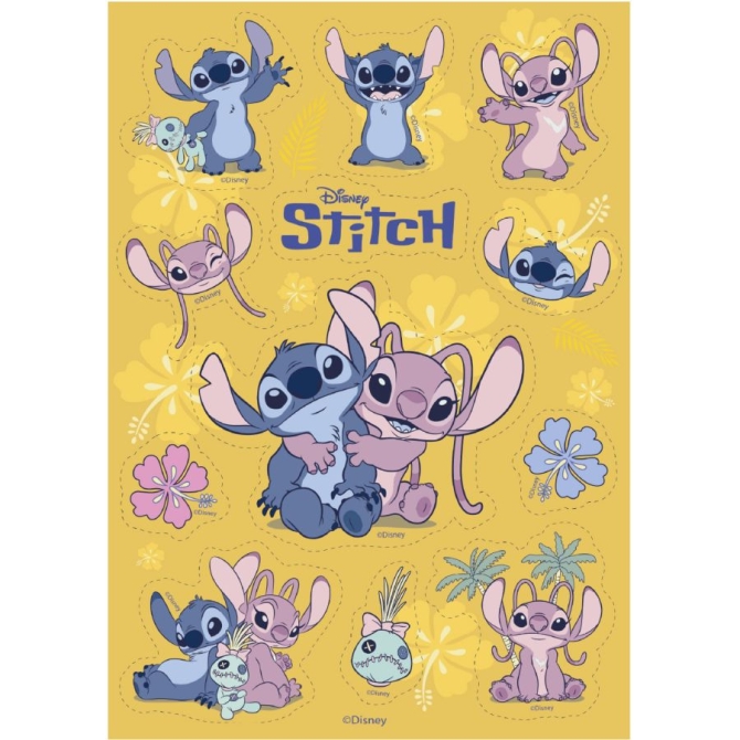 12 Stickers Stitch et Angel - Comestible