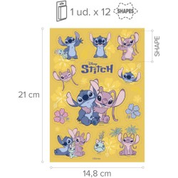 12 Stickers Stitch et Angel - Comestible. n°1